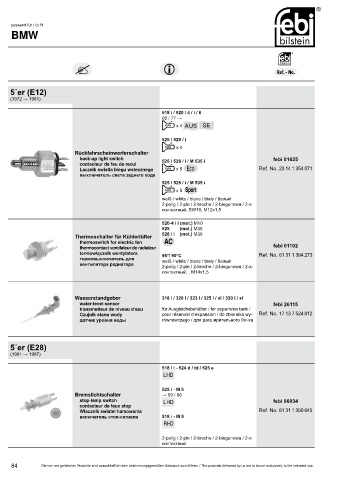 Spare parts cross-references