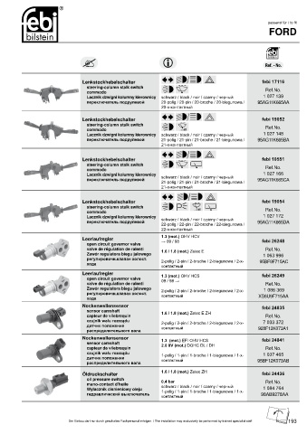 Spare parts cross-references