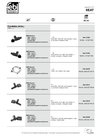 Spare parts cross-references