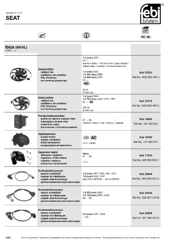 Spare parts cross-references