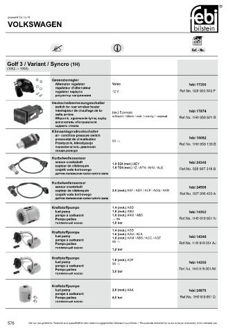 Spare parts cross-references