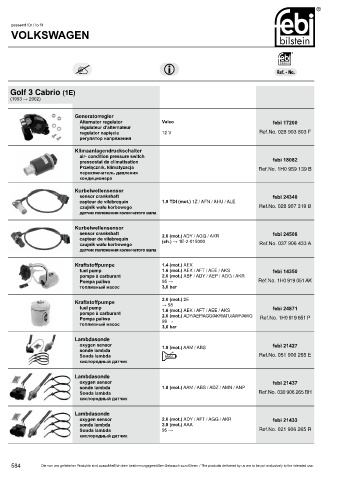 Spare parts cross-references