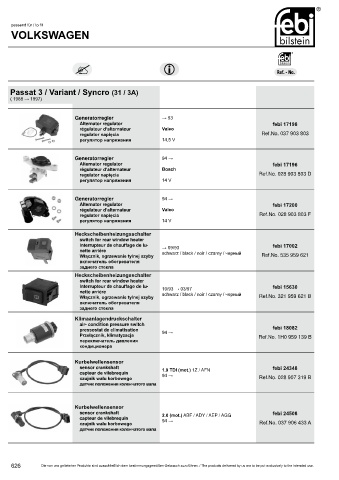 Spare parts cross-references