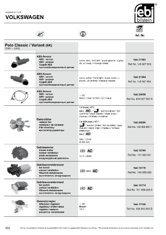 Spare parts cross-references