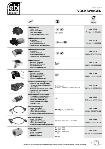 Spare parts cross-references