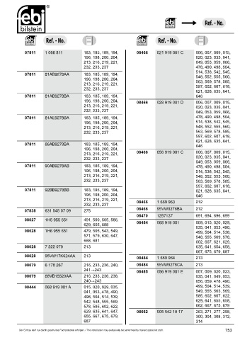 Spare parts cross-references