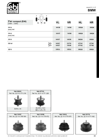 Spare parts cross-references