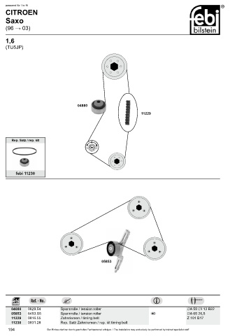 Spare parts cross-references