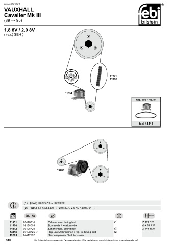 Spare parts cross-references