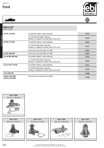 Spare parts cross-references