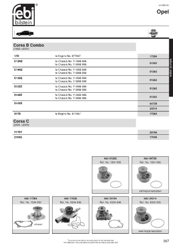 Spare parts cross-references