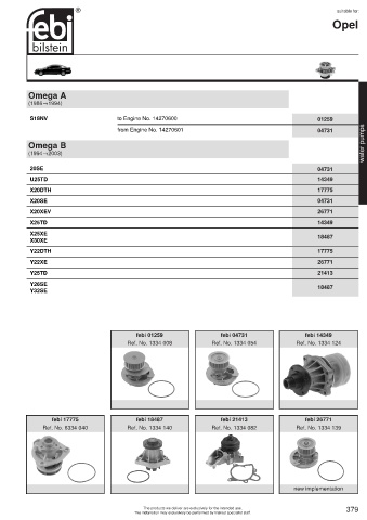 Spare parts cross-references