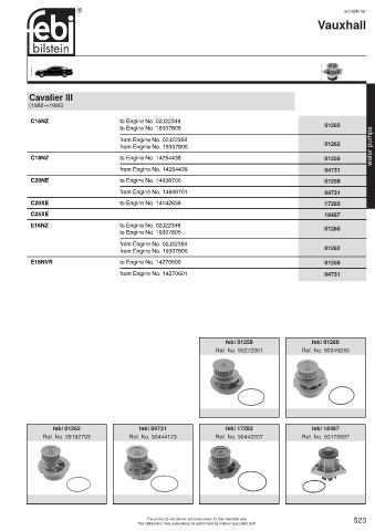 Spare parts cross-references