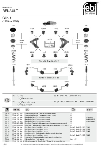 Spare parts cross-references