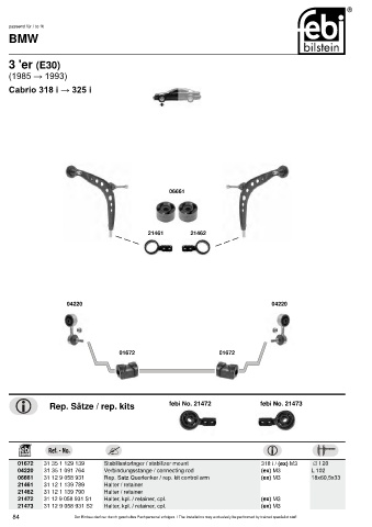 Spare parts cross-references