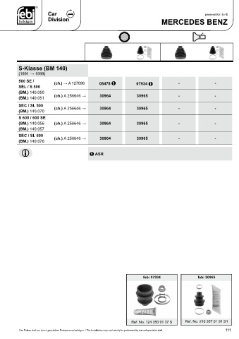 Spare parts cross-references