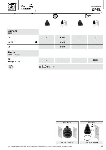 Spare parts cross-references