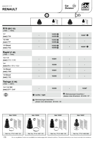 Spare parts cross-references