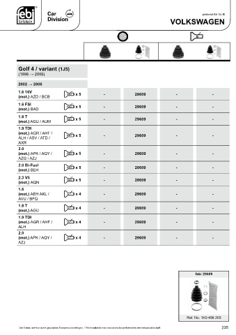 Spare parts cross-references