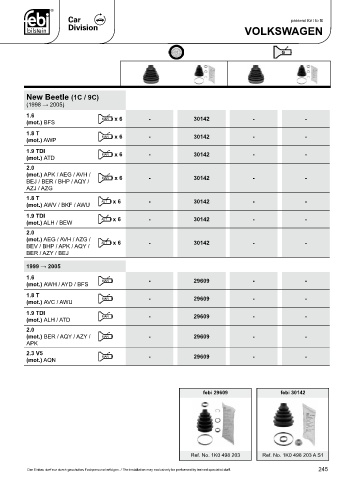 Spare parts cross-references