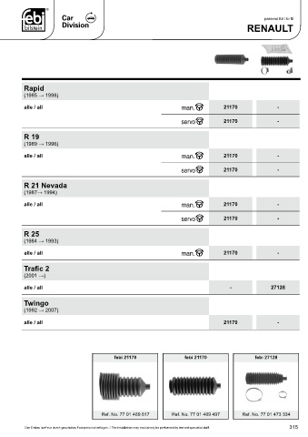 Spare parts cross-references