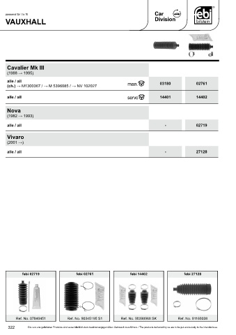 Spare parts cross-references