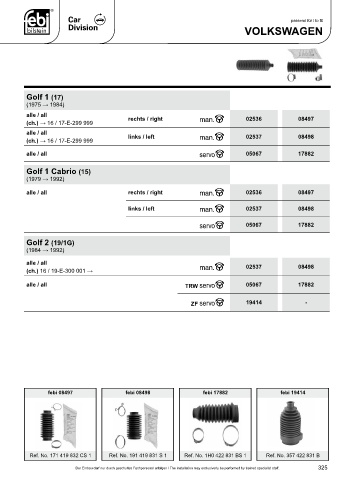 Spare parts cross-references