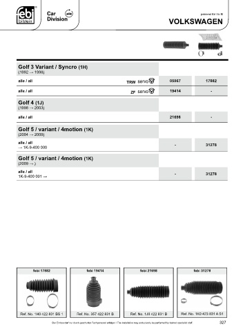 Spare parts cross-references