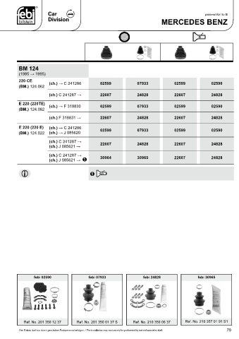 Spare parts cross-references