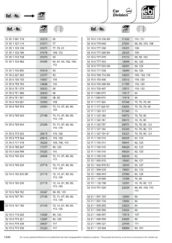 Spare parts cross-references