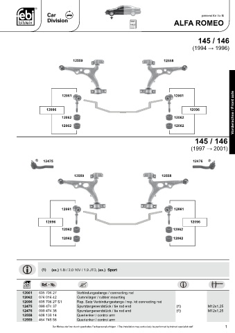 Spare parts cross-references