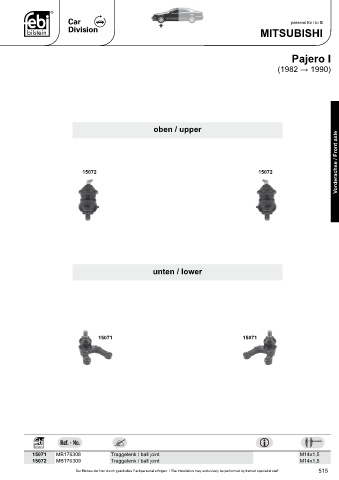 Spare parts cross-references