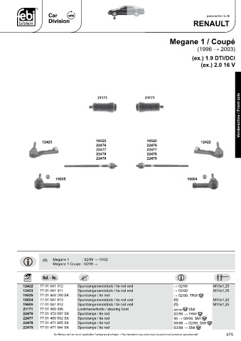 Spare parts cross-references