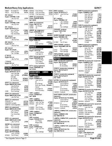 Spare parts and filters cross references