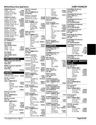 Spare parts and filters cross references