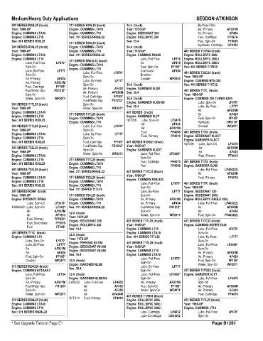 Spare parts and filters cross references