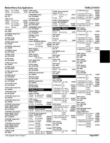 Spare parts and filters cross references