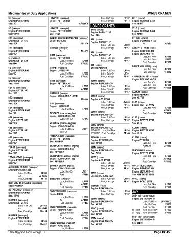 Spare parts and filters cross references