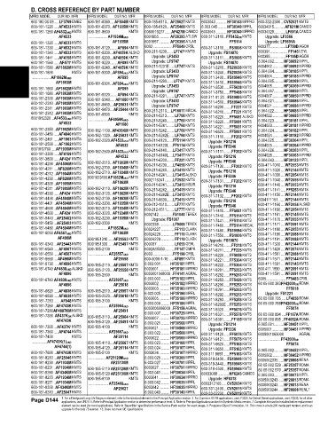 Spare parts and filters cross references