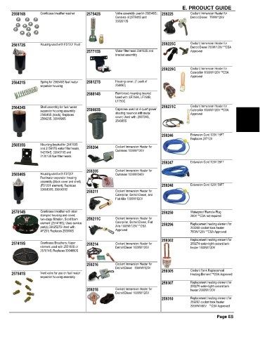 Spare parts and filters cross references