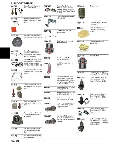 Spare parts and filters cross references