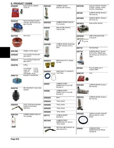 Spare parts and filters cross references