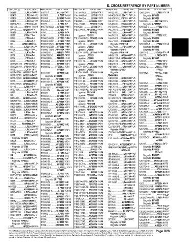 Spare parts and filters cross references