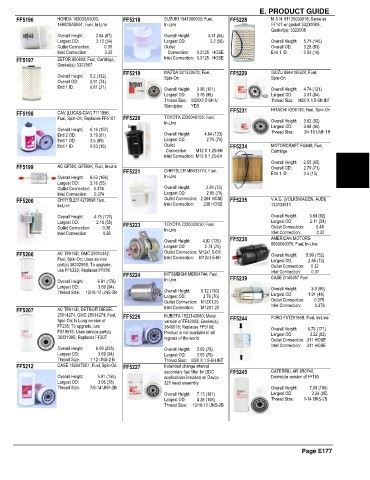 Spare parts and filters cross references