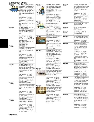 Spare parts and filters cross references