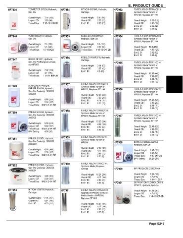 Spare parts and filters cross references