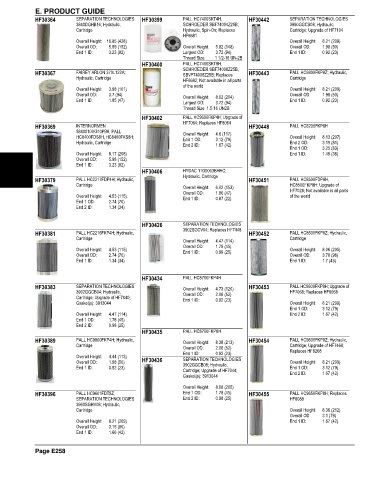 Spare parts and filters cross references