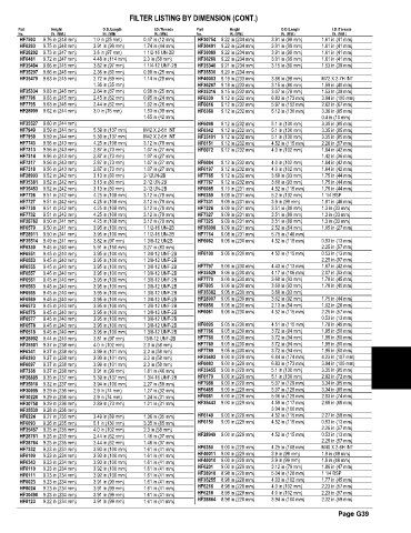 Spare parts and filters cross references