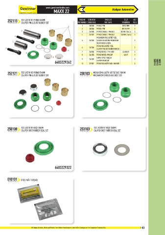 Catalogs auto parts for car and truck