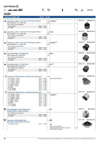 Spare parts cross-references